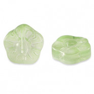 Abalorio de cristal 12mm Flor - Verde claro